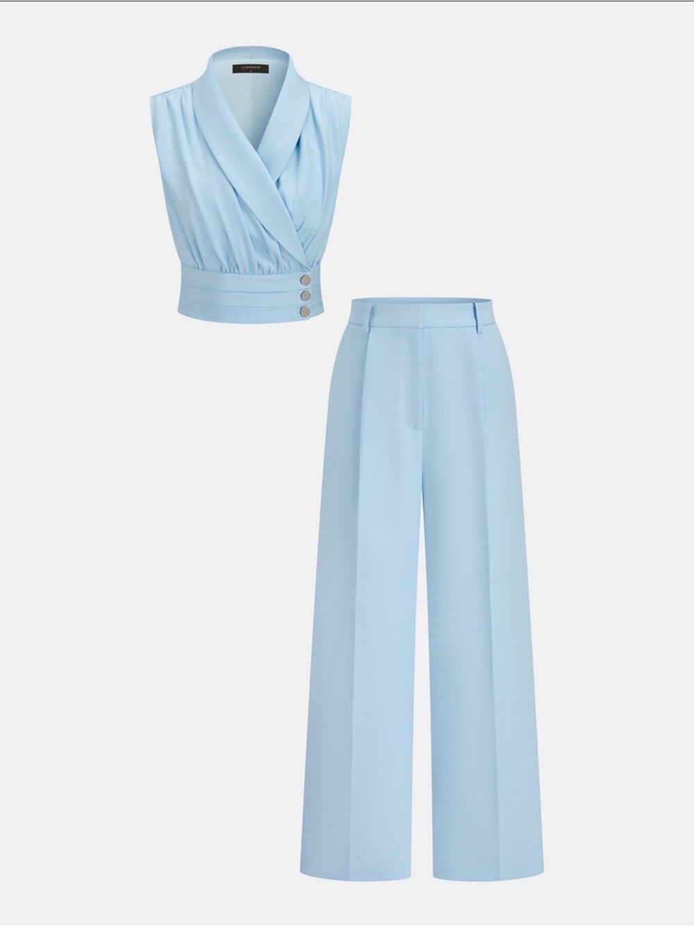 NWT Commense sleeveless blazer & Wide-Leg Pants Set